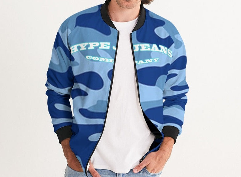 Hype Jeans Company Blue Camo Men's Bomber Jacket