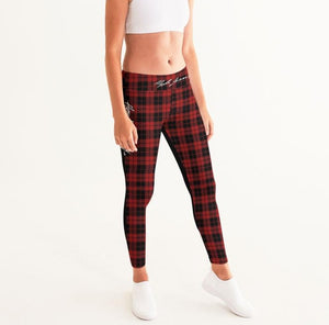Hype Jeans Company Red Plaid  Women's Yoga Pants