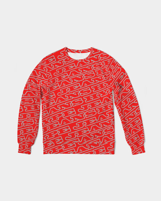 Hype Jeans Monogram Red Men's Classic French Terry Crewneck Pullover