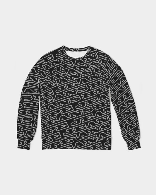 New - Hype Jeans Monogram Black Men's Classic French Terry Crewneck Pullover