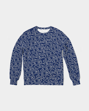 Hype Jeans MonoGram Men's Classic French Terry Crewneck Pullover - Navy Blue