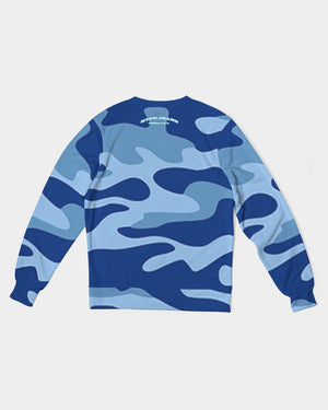 Hype Jeans Company Blue Camo Men's Classic French Terry Crewneck Pullover