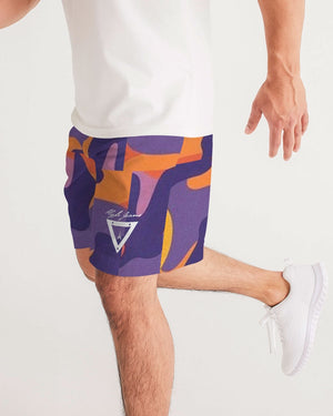 Hype Jeans Fade Camo Purple / Yellow Men's Jogger Shorts - Hype Jeans Company - Hype Jeans