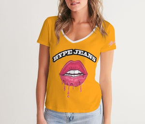 Hype Jeans Company Women's V-Neck Tee Orange