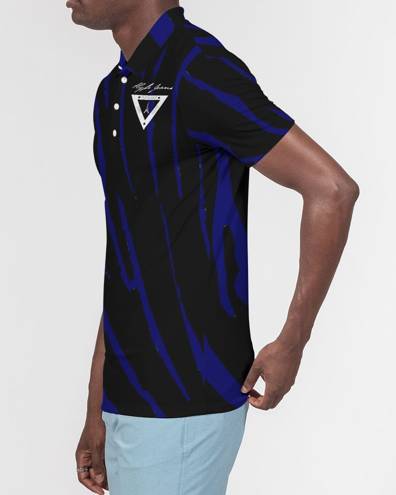 Hype Jeans Company BLUE / BLACK Men's Slim Fit Short Sleeve Polo