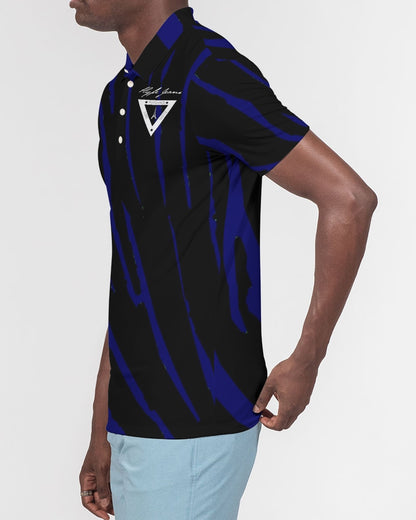 Hype Jeans Company BLUE / BLACK Men's Slim Fit Short Sleeve Polo