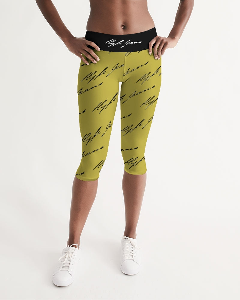 Hype Jeans Women's Mid-Rise Capri (khaki/ Black) - Hype Jeans Company - Hype Jeans