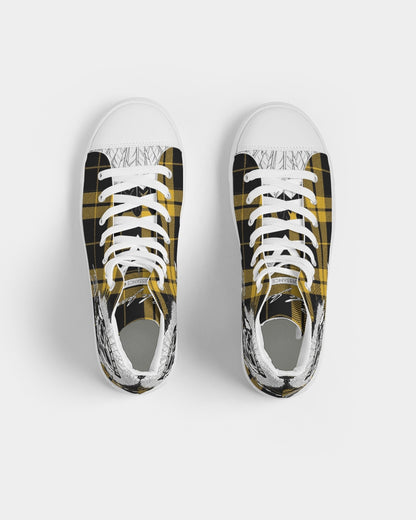 Hype Jeans Company Yellow Plaid Men's Hightop Shoe