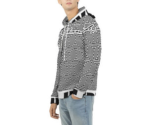 Hype Jeans Black / White Mosaic Men's Hoodie - Hype Jeans Company - Hype Jeans