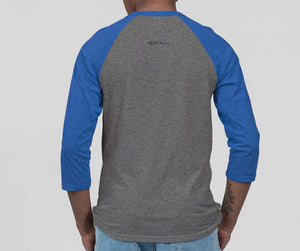 Hype Jeans Company Redline Unisex Three-Quarter Sleeve Baseball Tee blue /grey
