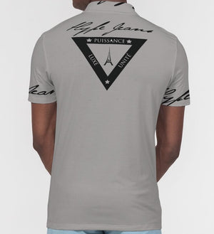 Hype Jeans Company Men's Slim Fit Short Sleeve Grey Polo