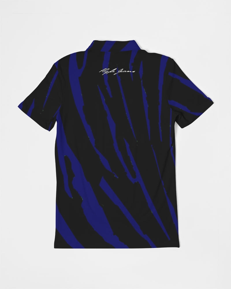 Hype Jeans Company BLUE / BLACK Men's Slim Fit Short Sleeve Polo