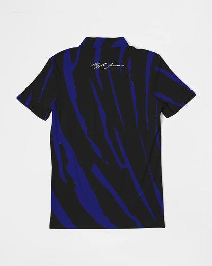 Hype Jeans Company BLUE / BLACK Men's Slim Fit Short Sleeve Polo