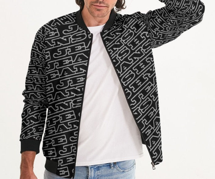 Hype Jeans Monogram Black Men's Bomber Jacket