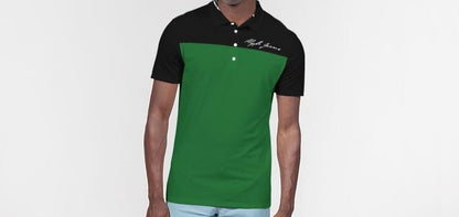 Hype Jeans Company Green / Black Men's Slim Fit Short Sleeve Polo