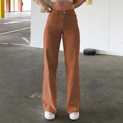 Hype Jeans Company - Women Denim-  Straight Slim High Waist Jeans 717