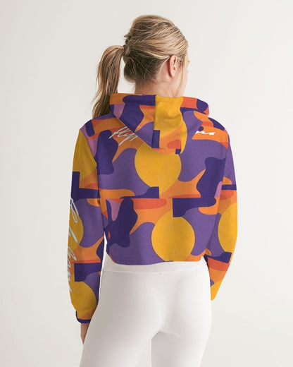 Hype Jeans fade camo Purple / yellow  Women's Cropped Hoodie - Hype Jeans Company - Hype Jeans