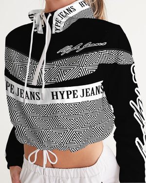Hype Jeans Women's Cropped Windbreaker (Black) - Hype Jeans Company - Hype Jeans