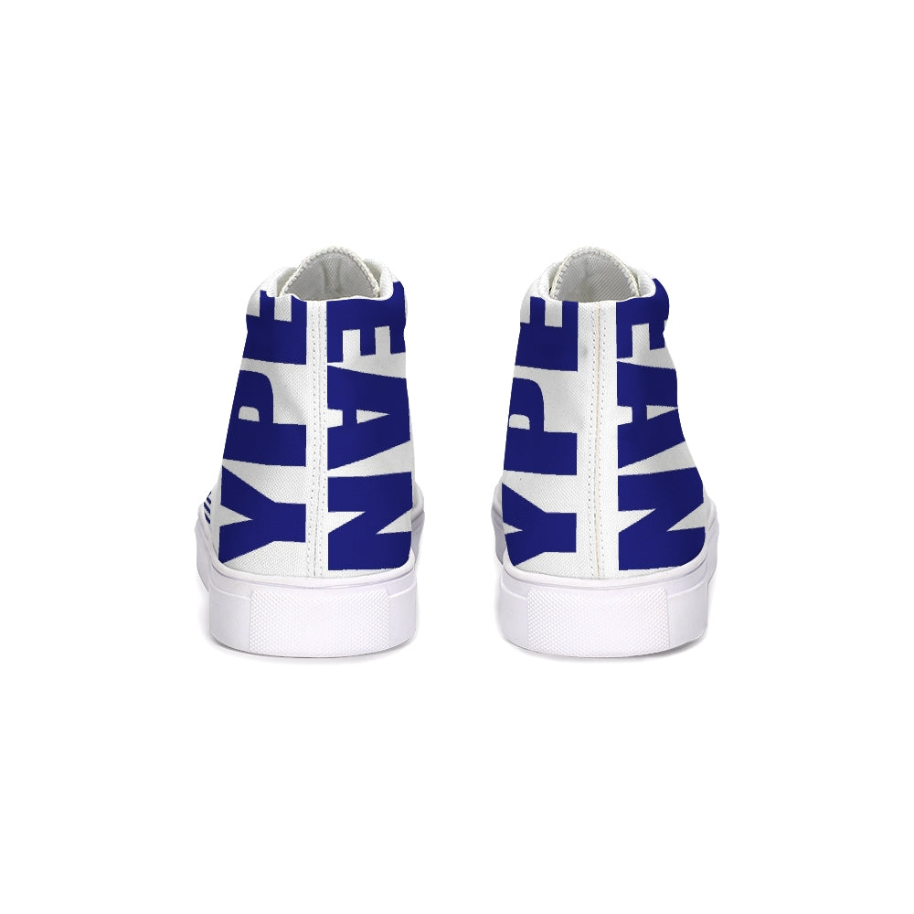 Hype Jeans Mosaic Sneaker 2 Navy Blue / white Hightop Canvas Shoe - Hype Jeans Company - Hype Jeans