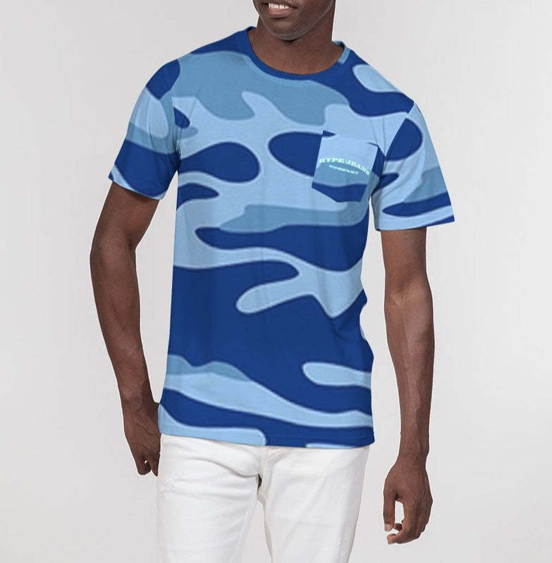 Hype Jeans Company Blue Camo Men's Everyday Pocket Tee