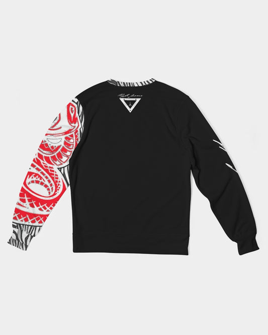 Hype Jeans Company Men's Classic French Terry Crewneck Pullover Black and White
