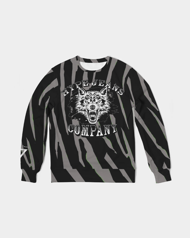 Hype Jeans Company Slashs Black and Gray Men's Classic French Terry Crewneck Pullover