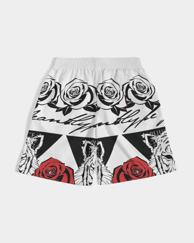 Hype Jeans Company Rose flowers Men's White Jogger Shorts