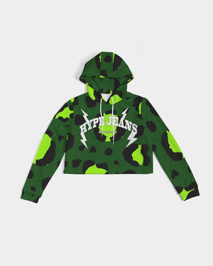 Hype Jeans Company leopard Green Women's Cropped Hoodie