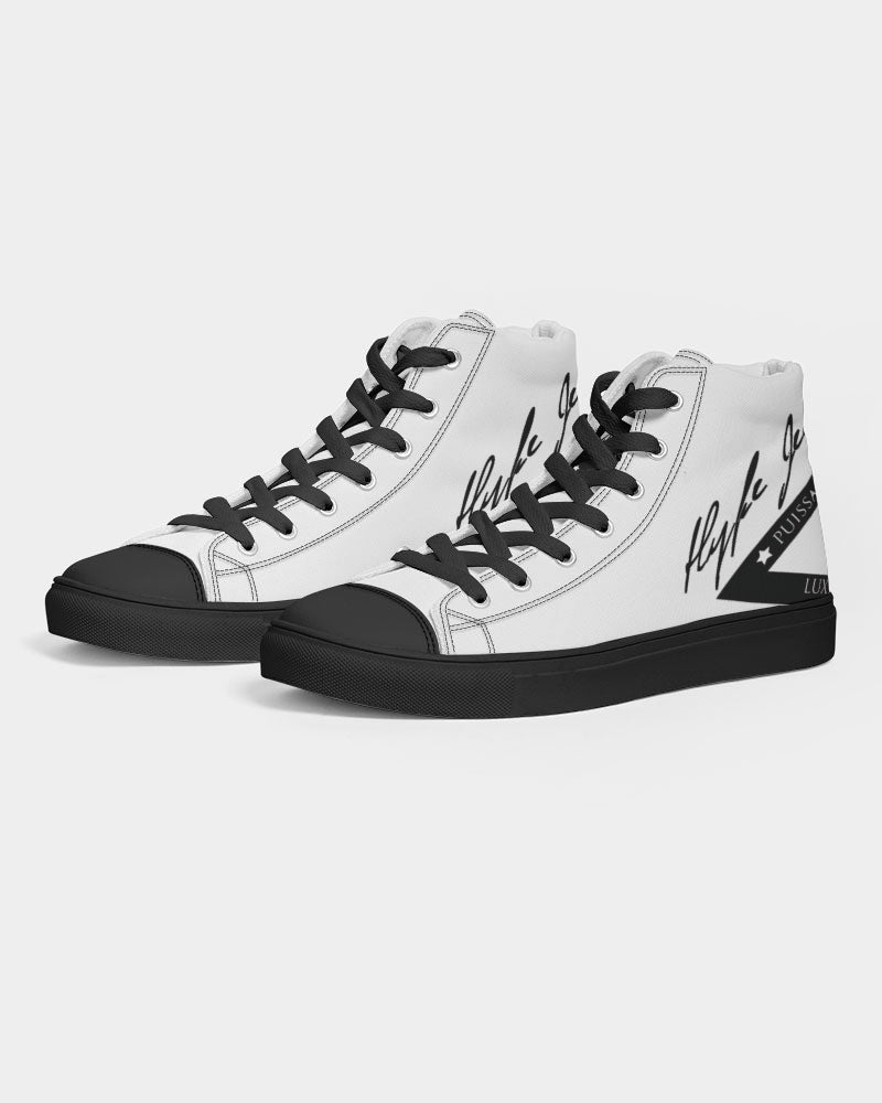 Hype Jeans Company 'The world is yours" Men's Hightop Canvas Shoe - Black
