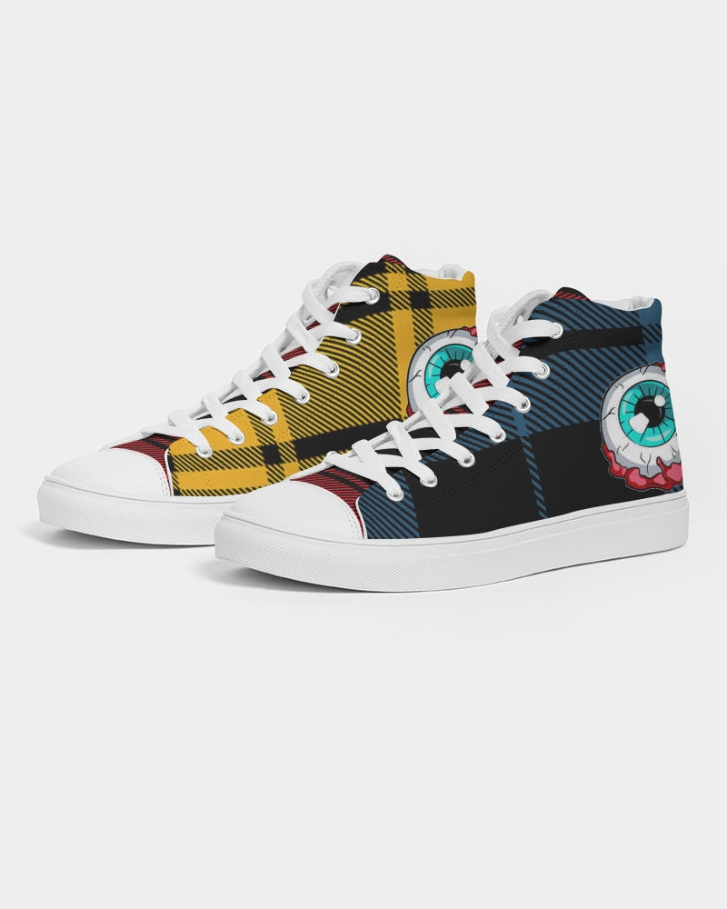 Hype Jeans Company 5 way plaid Men's Hightop Canvas Shoe