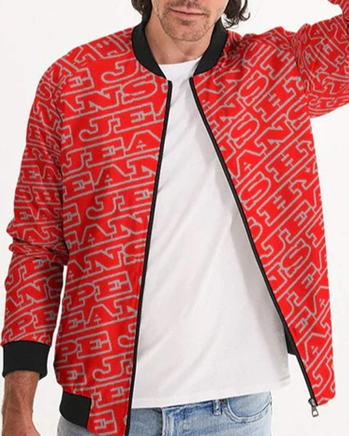 Hype Jeans Company Monogram Red Men's Bomber Jacket