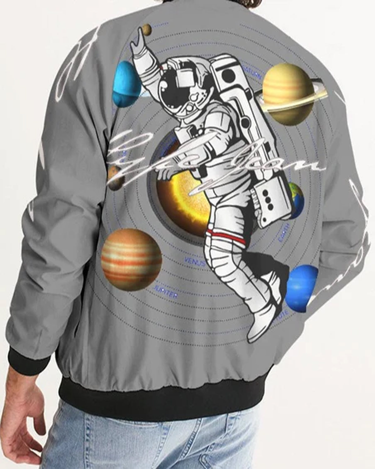 Hype Jeans Space Man Gray Men's Bomber Jacket