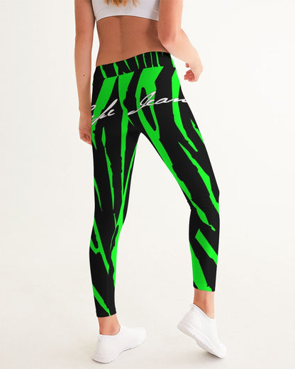 Hype Jeans Company  NEON GREEN AND BLACK  slashs Women's Yoga Pants