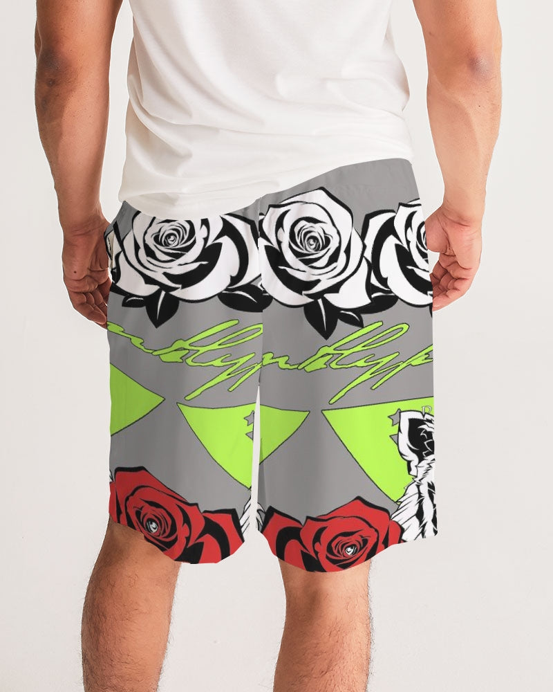 Hype Jeans Company Rose Flowers Men's Grey Jogger Shorts