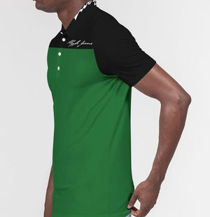 Hype Jeans Company Green / Black Men's Slim Fit Short Sleeve Polo