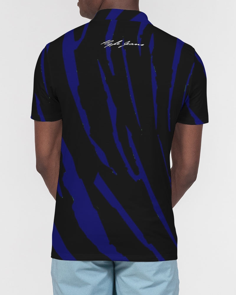 Hype Jeans Company BLUE / BLACK Men's Slim Fit Short Sleeve Polo