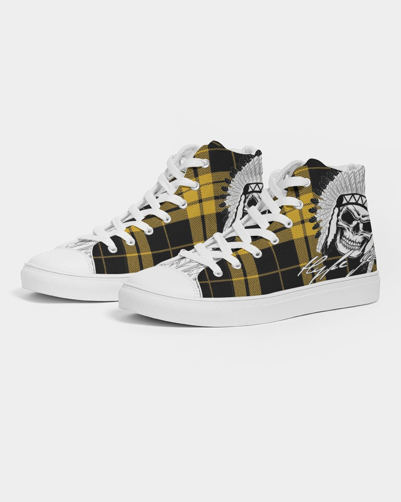 Hype Jeans Company Yellow Plaid Men's Hightop Shoe