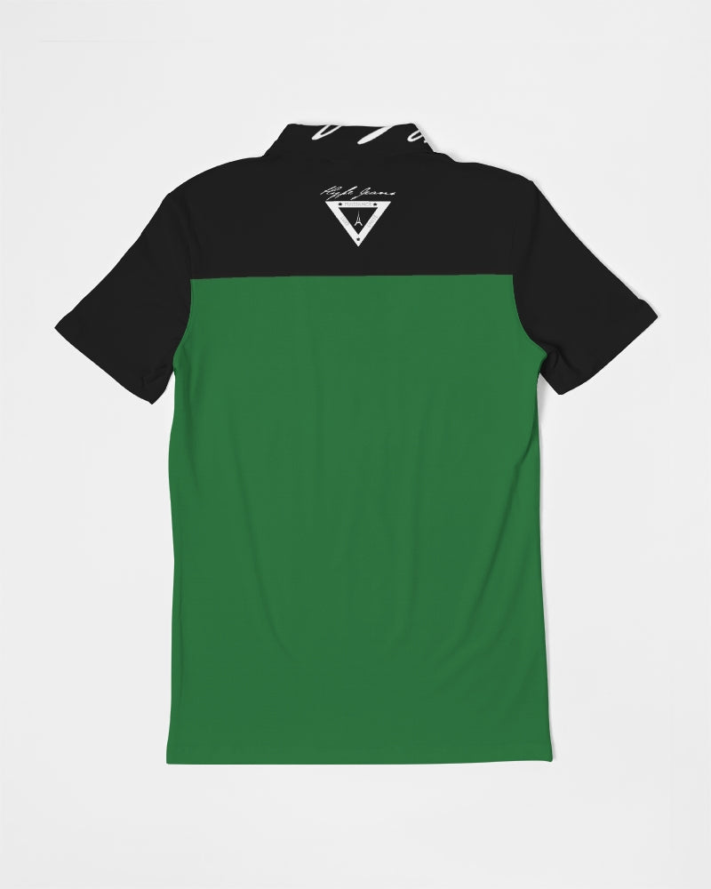 Hype Jeans Company Green / Black Men's Slim Fit Short Sleeve Polo