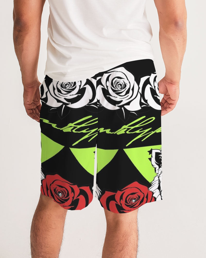 Hype Jeans Company Rose Flowers Men's  Black Jogger Shorts