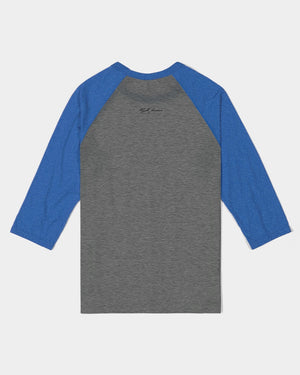 Hype Jeans Company Redline Unisex Three-Quarter Sleeve Baseball Tee blue /grey
