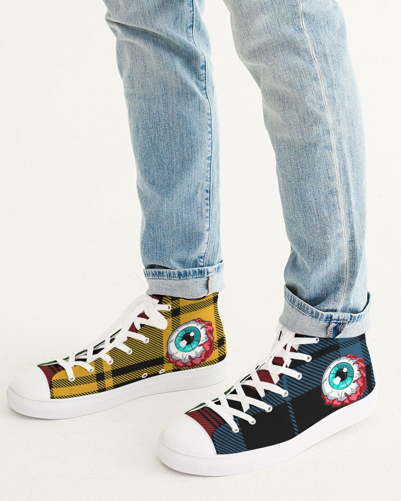 Hype Jeans Company 5 way plaid Men's Hightop Canvas Shoe