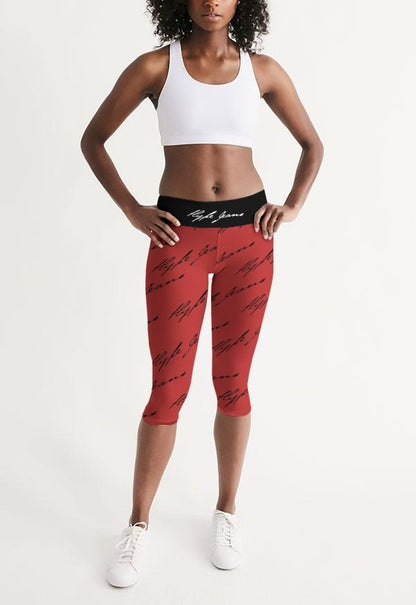 Hype Jeans  Women's Mid-Rise Capri (Burgundy) - Hype Jeans Company - Hype Jeans
