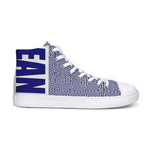 Hype Jeans Mosaic Sneaker 2 Navy Blue / white Hightop Canvas Shoe - Hype Jeans Company - Hype Jeans