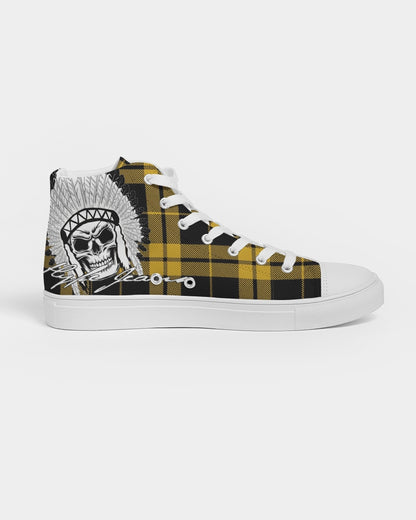 Hype Jeans Company Yellow Plaid Men's Hightop Shoe