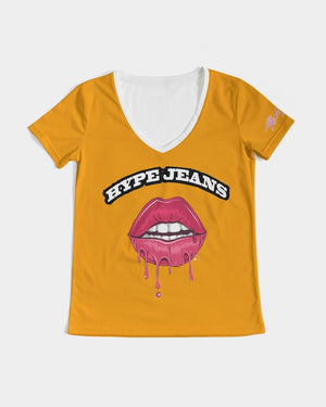 Hype Jeans Company Women's V-Neck Tee Orange