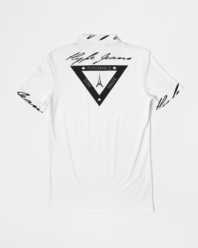 Hype Jeans Company Men's Slim Fit Short Sleeve white Polo