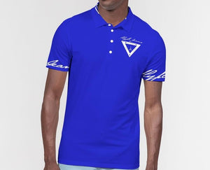Hype Jeans Company Men's Slim Fit Short Sleeve Blue Polo