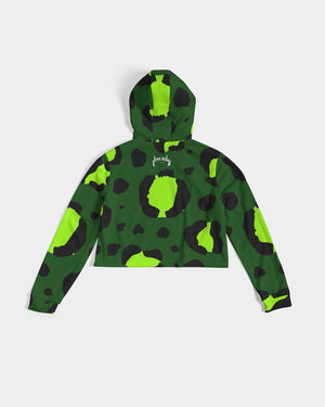 Hype Jeans Company leopard Green Women's Cropped Hoodie