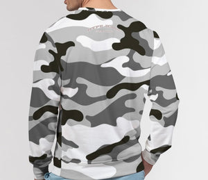 Hype Jeans Company Camo Black / White Men's Classic French Terry Crewneck Pullover