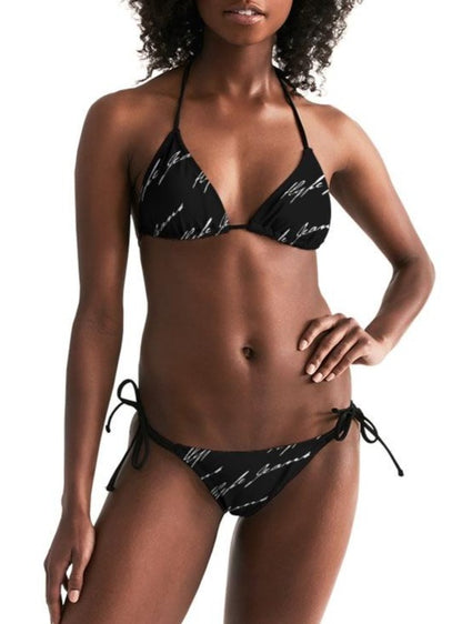 Hype Jeans Company Women's Triangle String Bikini (Black/white)